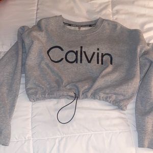 Calvin Klein Heather gray crop sweatshirt